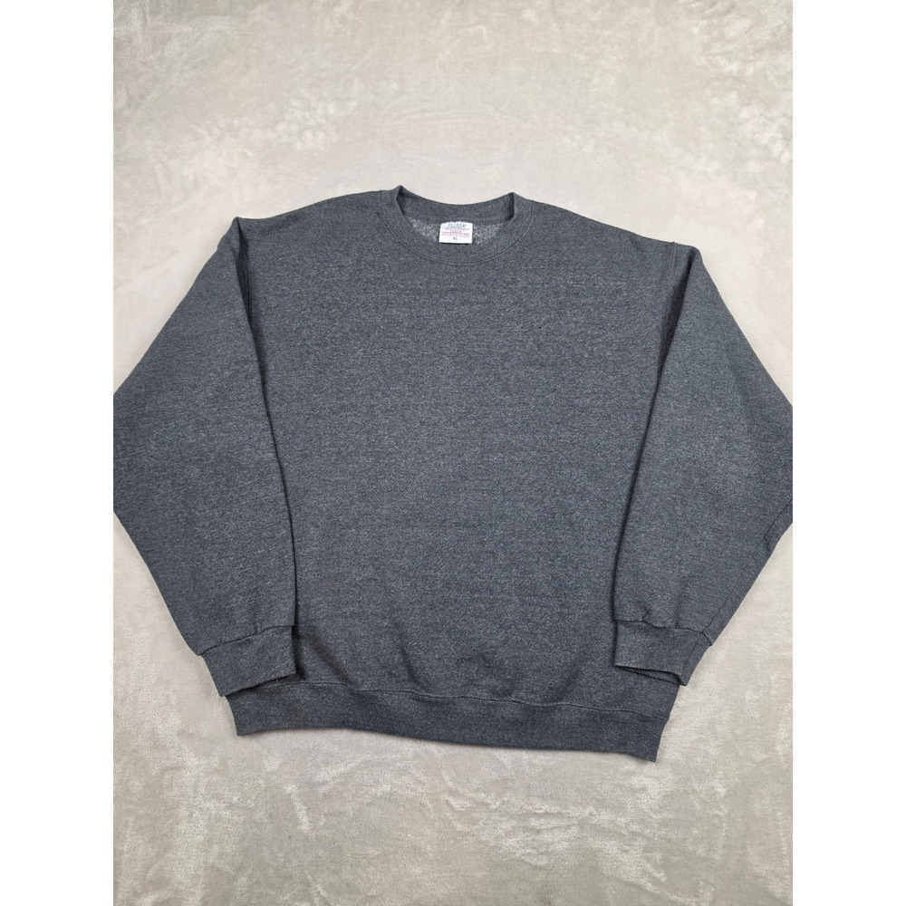 Vintage Pluma Heavyweight Fleece Sweatshirt Mens XL Gray Crewneck Pullover Blank